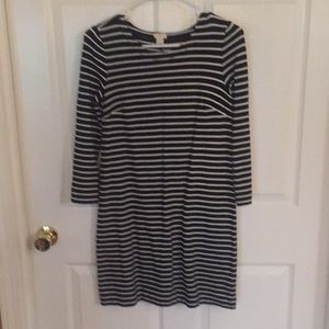 J. Crew Dress Size XXS Black and White Stripe